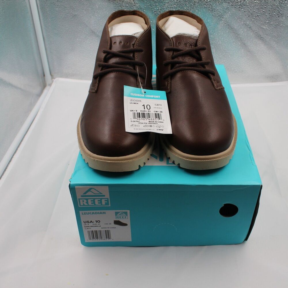 REEF Leucadian Men's Chukka Boots Size 10 Brown Leather CJ6711 NIB